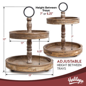 Tiered Wood Tray Stand